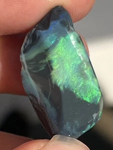 Black Solid Opal Lightning Ridge 18ct Bright Green Australia Opals Precious Gem - Picture 1 of 15