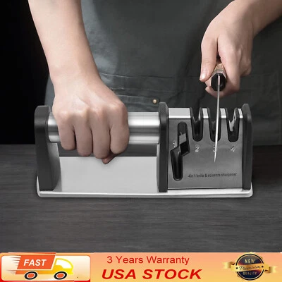4 Stage Knife Sharpener Professional Ceramic Tungsten Kitchen Sharpening Tool - Image 1 of 4