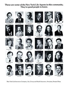 1979 New York Life Print Ad, Socal LA Area Community Insurance Agent Portraits - Picture 1 of 1