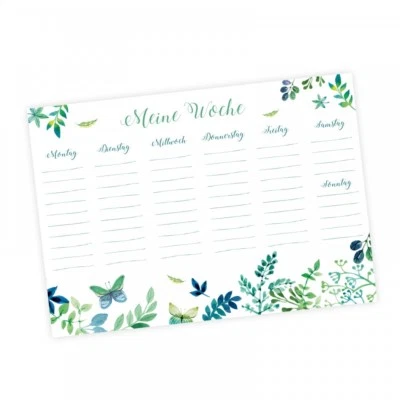 A5 Wochenplaner Floral A5 Notizblock Kalender Floral Schreibtisch - Bild 1 von 3