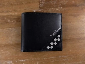 BALLY Switzerland Vita-Parcours logo black leather bifold wallet authentic NWT - Picture 1 of 8