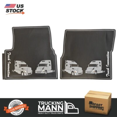 Truckingmann Floor Mats Volvo VNL Generation 2/3   Black & Gray Set 2004-2017 - Image 1 of 4