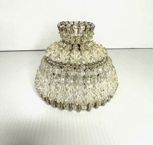Vintage Petite Safety Pins Clear Beaded Conic Lamp Shade 4" - Picture 1 of 4