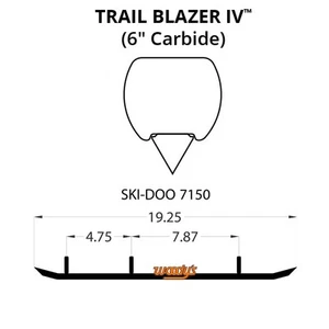 Woodys Trail Blazer IV Flat-Top Carbide Runners for 1996 Ski-Doo Summit 500 - Picture 1 of 2