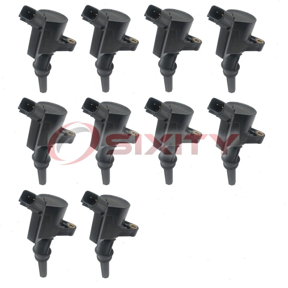10 pc Hitachi Ignition Coils for 2000-2005 Ford Excursion 6.8L V10 Spark mo - Изображение 1 из 4