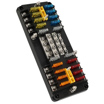 Fuse Box 16-Way Blade Block Cover Holder RV Auto Marine Car Waterproof 12V 32V - Image 1 of 4