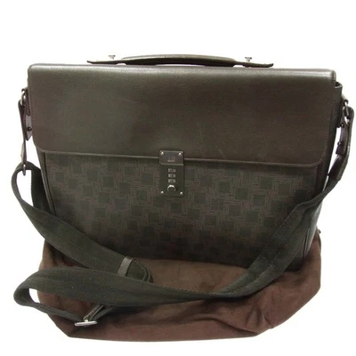 Dunhill Maletín Bolso de Negocios Cuero Marrón 38x29x7cm Usado Foto 1 de 4
