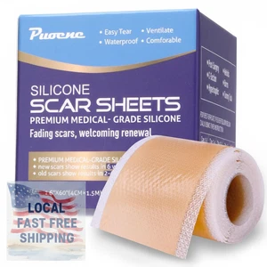 Silicone Scar Sheets & Tape for Surgical Scars and Keloid Treatment, 1.6x59" - Picture 1 of 8