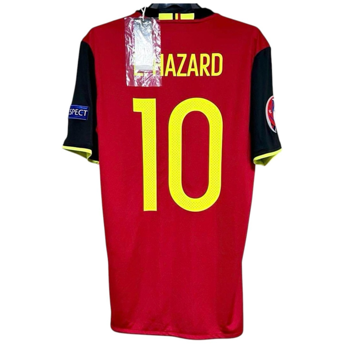 adidas Belgium E. HAZARD 10 ユニフォーム 2018-19 Belgium Home Shirt Hazard #10 - 7/10 - (L)