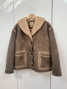 Free People Cammy Vegan Leather Jacket.  Brown.  Medium.  RRP £228 - Picture 1 of 8