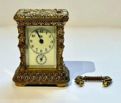 Fancy Ansonia ‘Eclipse’ Carriage Alarm Clock - Late1890’s / early 1900’s - Image 1 of 4