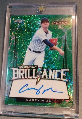 2018 Leaf Flash Casey Mize Auto Flash of Brilliance Green FOB-CM1  7/15 - Image 1 of 2