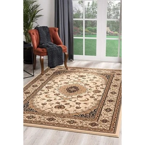 HomeRoots 7 x 9 ft. Cream Floral Medallion Area Rug - Picture 1 of 1