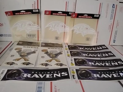 Lote de 10 nuevas calcomanías de vinilo premium troqueladas NFL Baltimore Ravens T6#3 Foto 1 de 4