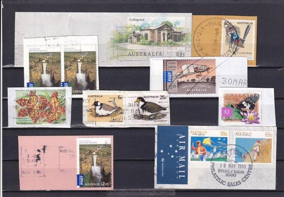 SA13c Australia used stamps on paper, cut from covers - Image 1 of 1