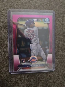 2023 BOWMAN CHROME MARK VIENTOS FUCHSIA REFRACTOR RC #/299 NY METS  - Picture 1 of 2