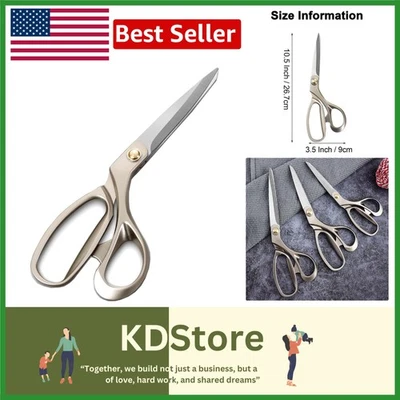 10.5" Heavy Duty Fabric Scissors Stainless Steel Sharp Tailor Cutting Tool - Image 1 of 4