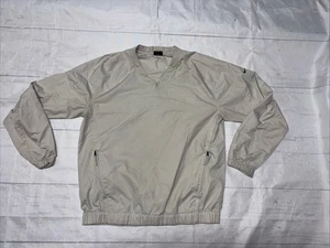 Nike Golf Men's Polyester Windbreaker Jacket Men's S V-Neck Long Sleeve Beige - Picture 1 of 4