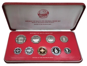 1976 Republic of Malta 9-coin Decimal Proof Set with COA - Picture 1 of 8