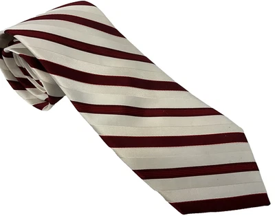 Croft And Barrow 100% Silk Tie CANDY CANE STRIPES Necktie Mens 61in Christmas - Image 1 of 4