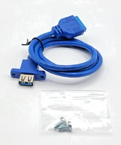 USB 3.0 Motherboard Female 20 Pin to Panel Mount USB 3.0 Female + screw x2 - Picture 1 of 1
