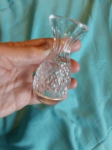 Waterford Crystal Glandore Violet Vase 4" Mini Clear Diamond Cut Signed FreeS&H - Picture 1 of 7
