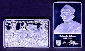 ★★ MAGNIFIQUE MEDAILLE PL. ARGENT ● C. COLOMB DECOUVRE L'AMERIQUE 1492 ★★ - Picture 1 of 1
