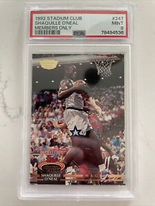1992 Topps Stadium Club Members Only Shaquille O'Neal PSA 9 Rookie #247