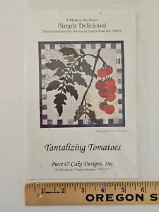 Piece O' Cake Designs TANTALIZING TOMATOES Applique Quilt Pattern for 16" Block - Picture 1 of 5