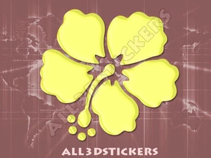 3D Sticker Decal Resin Domed Hibiscus Adhesive Decal Lemon Yellow - Bild 1 von 1