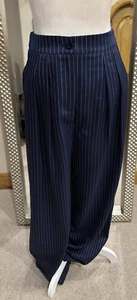 Commense NWT Blue Pinstripe High Rise Wide Leg Pants Size Small- Similar to US4 - Picture 1 of 12