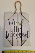 White Reclaimed Wood Style "We Are Blessed" Wall Mounting Sign 6.75" x 8"