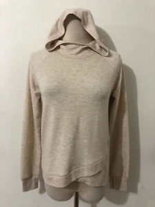Danskin Now Faux Crossover Hoodie Sweatshirt Beige/Peach Heather Size L (10-12) - Picture 1 of 12