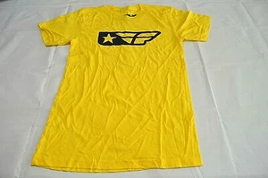 Camiseta Gráfica Fly Racing Hombre Cuello Redondo Mangas Cortas Logotipo Amarillo Talla 2XL Nueva Sin Orden Mundial - Imagen 1 de 3