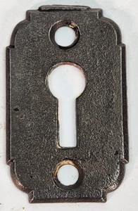 Steel Escutcheon Key Hole Antique Vtg Hardware Old Original Keyhole Cover Plate - Picture 1 of 5