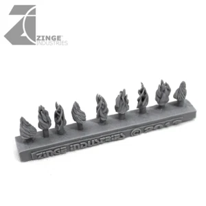 Zinge Industries Flames Set of 9 - 3 Designs New Conversion Bits Scenery S-FLA01 - Picture 1 of 2