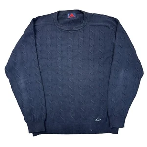 Robe Di Kappa Maglia Cavo 100% Cotone Maglione Maglione Blu Uomo Large - Foto 1 di 7