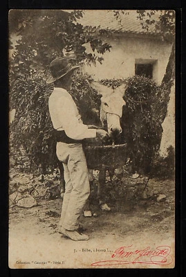 3275 -Bébe, i burro…! (Enviada  en 1902)  - Imagen 1 de 2