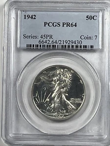 1942 Walking Liberty Half Dollar - PCGS PR64 PROOF - Bild 1 von 4