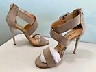 New PRISCILLA & VERONICA Size 4.5 Women's Leather Sandal Pump Heel Shoes ITALY