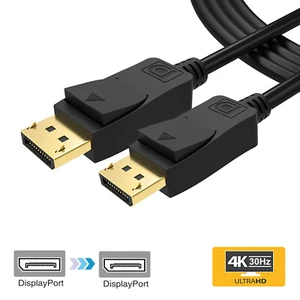4K DisplayPort to DisplayPort 1.2 Cable For Computer, Desktop, Laptop, PC, Monit - Picture 1 of 12