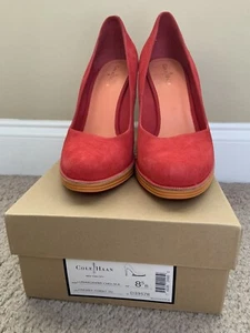 Cole Haan Heels Women's Size 8.5B Cherry Tomato  Suede Lunargrand Chelsea - Picture 1 of 5