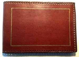ALBUM in cuoio maroquin porta FOTOGRAFIE modernariato VINTAGE ottime condizioni - Foto 1 di 10