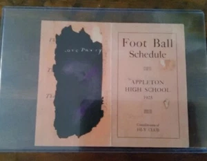 1923 Appleton Wisconsin High School Football Pocket Schedule rare - Picture 1 of 2