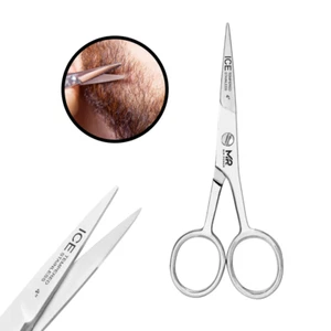 4" MOUSTACHE BEARD SCISSORS FACIAL HAIR SCISSORS TRIMMING CUTTING MEN GROOMING - Picture 1 of 7