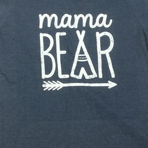 Mama Bear T-Shirt Size XL Short Sleeve Crew Neck Blue - Picture 1 of 5