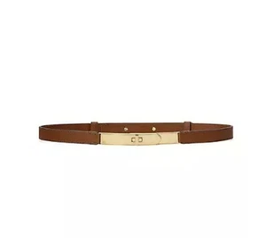 Ralph Lauren Women's Turn-Lock Skinny Leather Belt Lauren Tan US XL/ Waist 40" - Picture 1 of 2