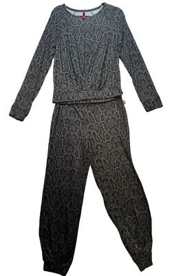 Vince Camuto Womens Snake Print Lounge Set Size M/M Black Brown - Изображение 1 из 4