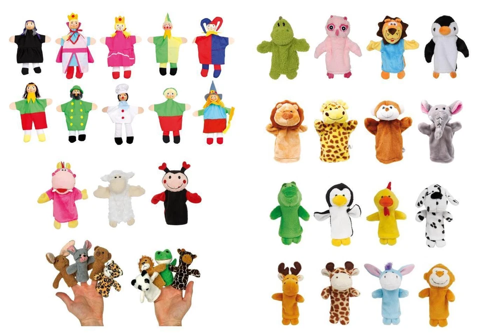 SMALL FOOT COMPANY Burattini senza fili per dita e mani, marionette, pupazzi, teatrino, animali