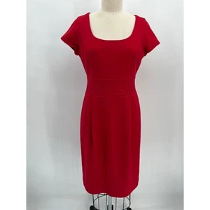 Banana Republic Short Sleeve Sheath Dress Sz 6 Bright Red Wool Classic Office - Bild 1 von 8